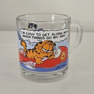 VTG 78 Clear Glass McDonald's Garfield Odie Coffee Tea Mug Jim Davis Collectible